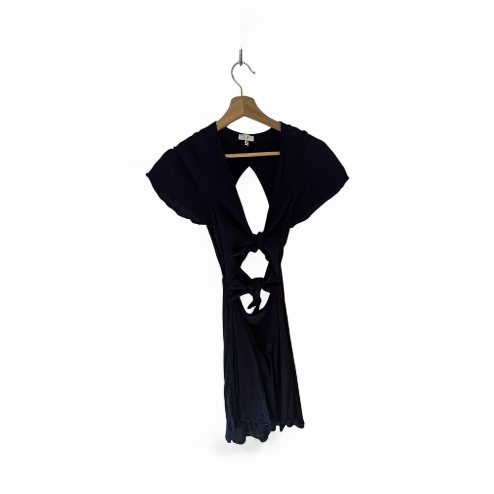 Tobi Navy Blue Backless Dress with Cut-Out Design